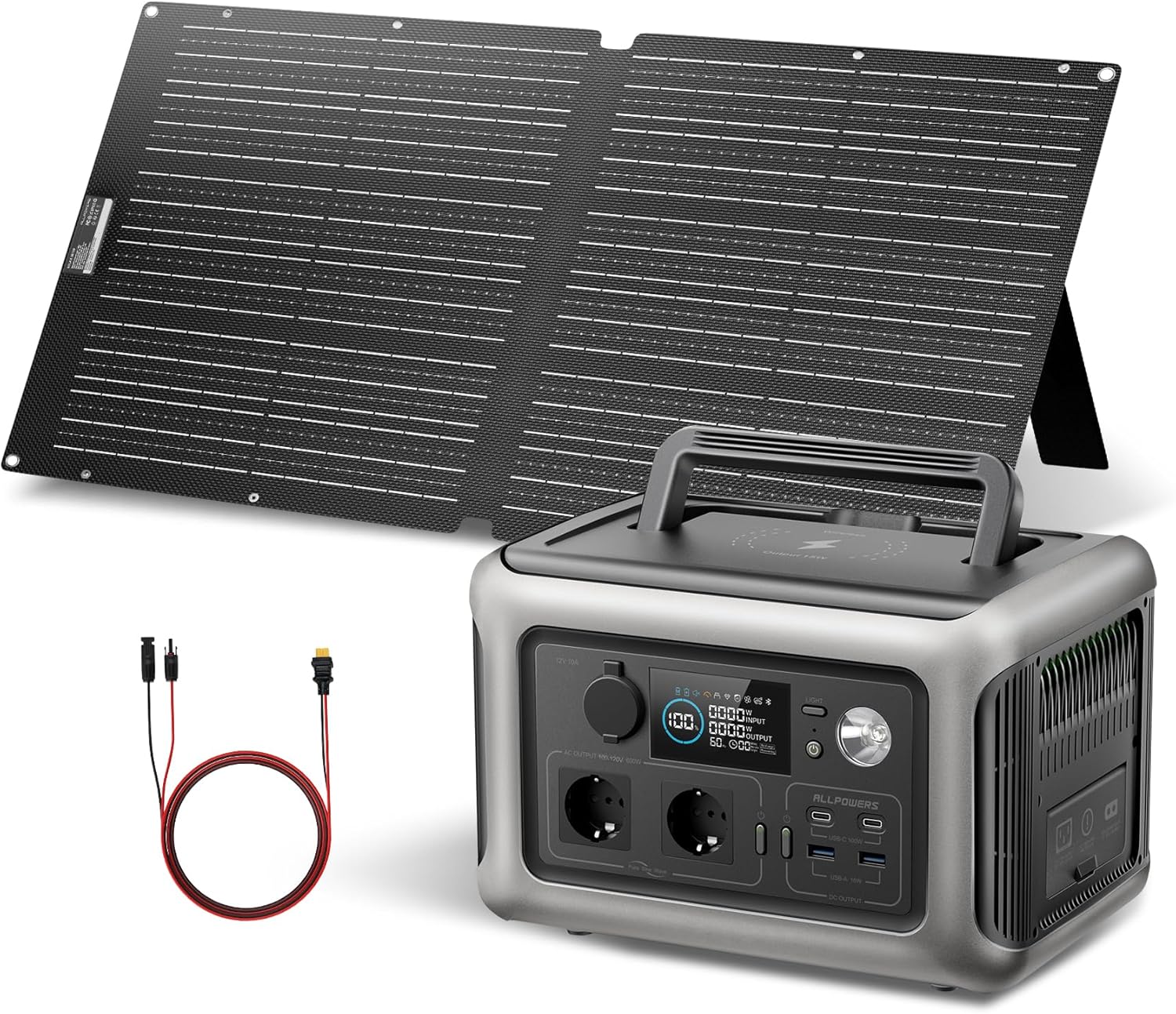 ALLPOWERS R600 Solargenerator mit 100W Solarpanel