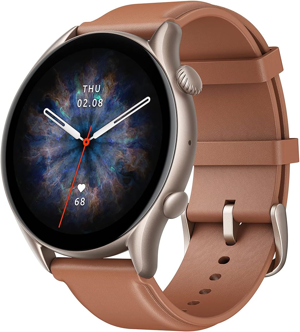 Amazfit GTR 3 Pro Smartwatch mit AMOLED Display auf hellem Hintergrund