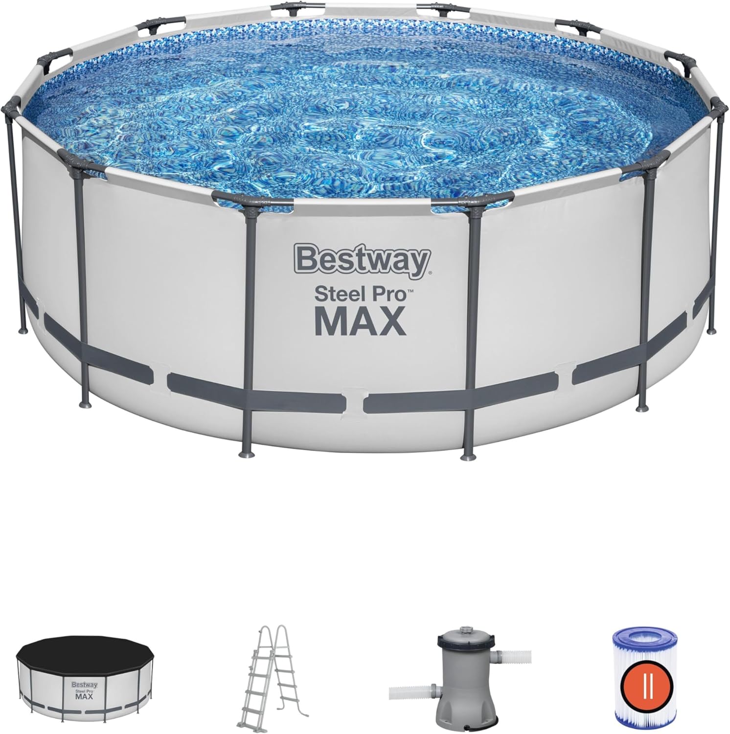 Bestway Steel Pro Max Aufstellpool 2026 rund im Garten mit Familie