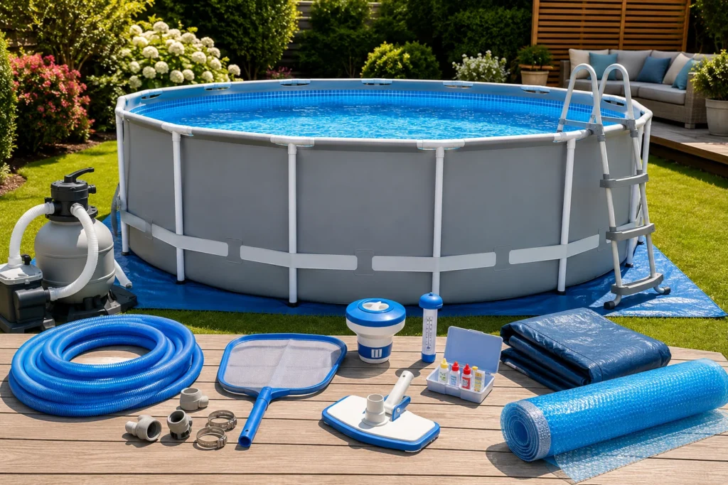 Aufstellpool im Vergleich – Aufstellpool mit Filteranlage und Poolzubehör im Garten