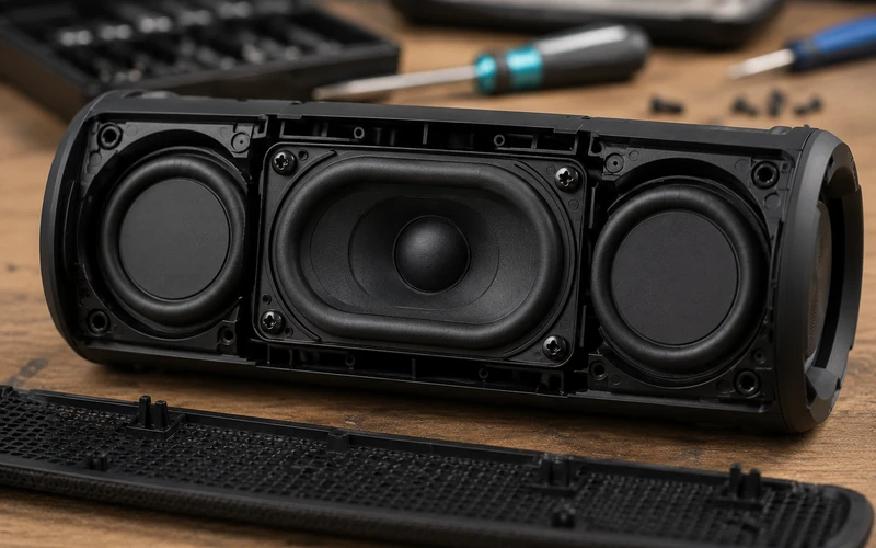 Treiber eines Bluetooth Lautsprechers in Nahaufnahme