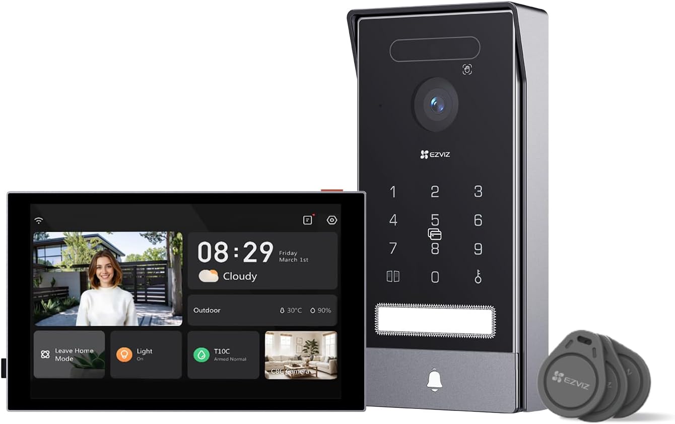 EZVIZ HP7 Pro 4K Video Türsprechanlage mit Touchscreen und Gesichtserkennung