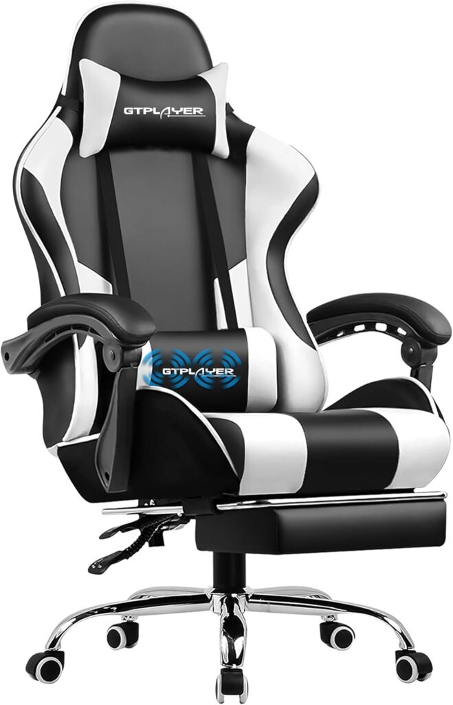 GTPLAYER Gaming Stuhl 2026 ergonomisch mit Massagefunktion und Fußstütze