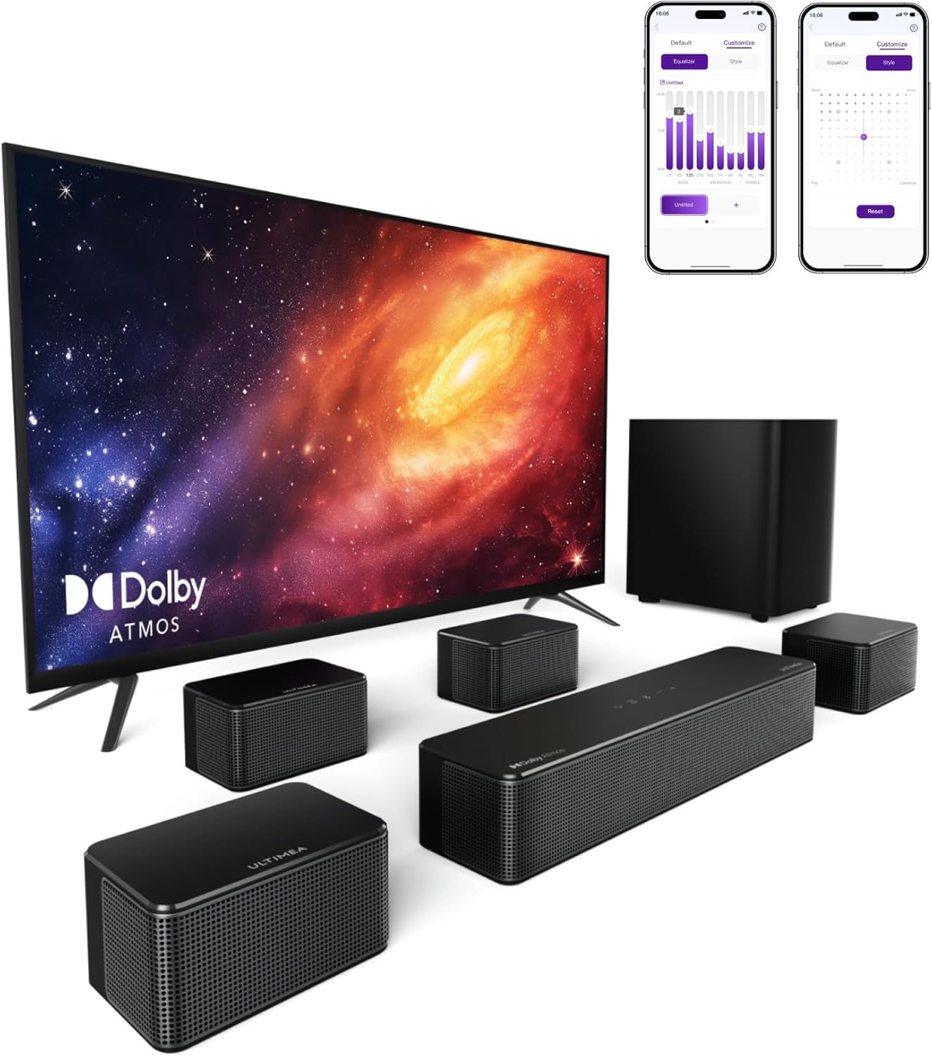 ULTIMEA Poseidon D80 Heimkino Soundsystem 2026 mit 7.1 Dolby Atmos und Subwoofer