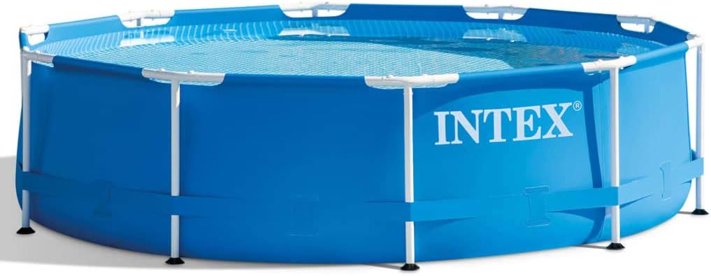 Intex Metal Frame Pool Aufstellpool mit stabilem Stahlrahmen im Garten