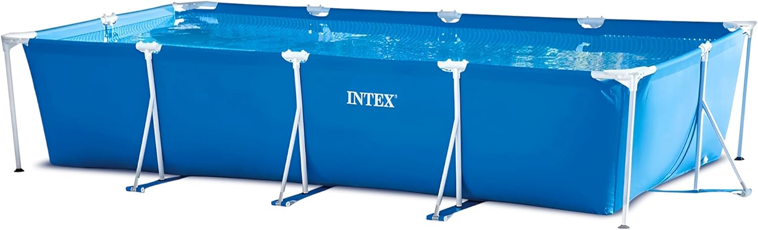 Aufstellpool Intex Rectangular Frame Pool mit rechteckigem Stahlrahmen im Garten