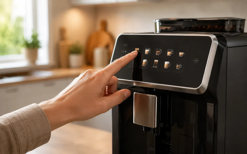 Bedienung eines Kaffeevollautomaten über das Touchdisplay