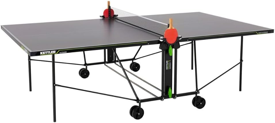Kettler K1 Outdoor Tischtennisplatte mit 4mm Melaminharzplatte wetterfest und klappbar für Garten und Terrasse