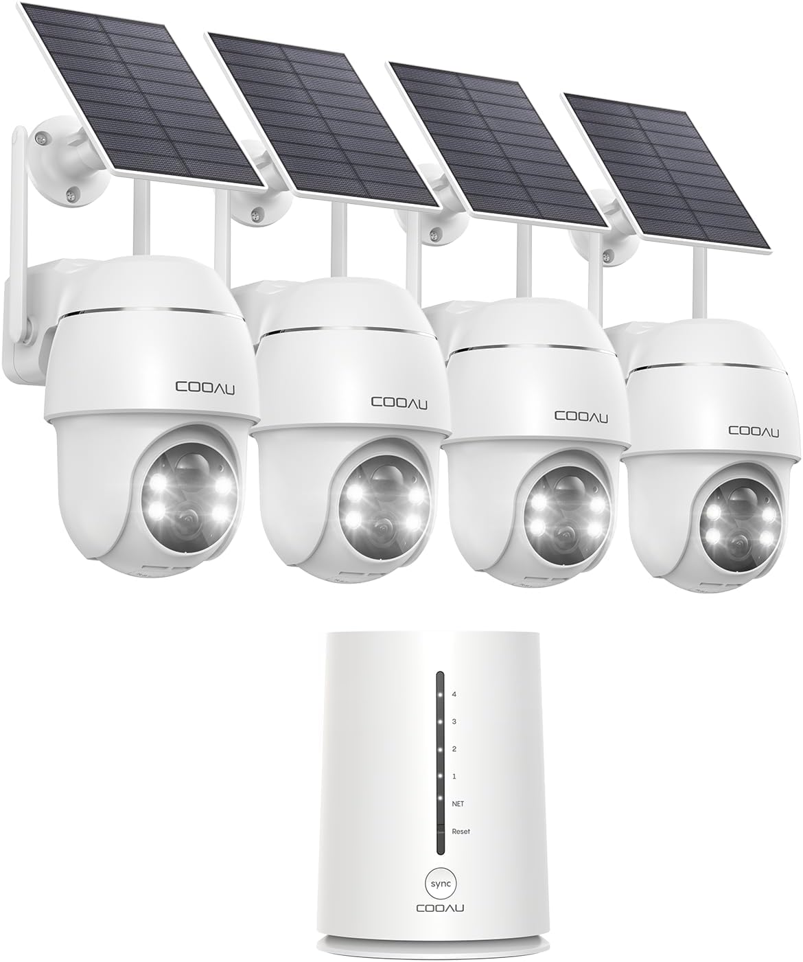 COOAU 4MP Überwachungskamera Set 2026 mit Solar 360 Grad Panorama und Farb Nachtsicht