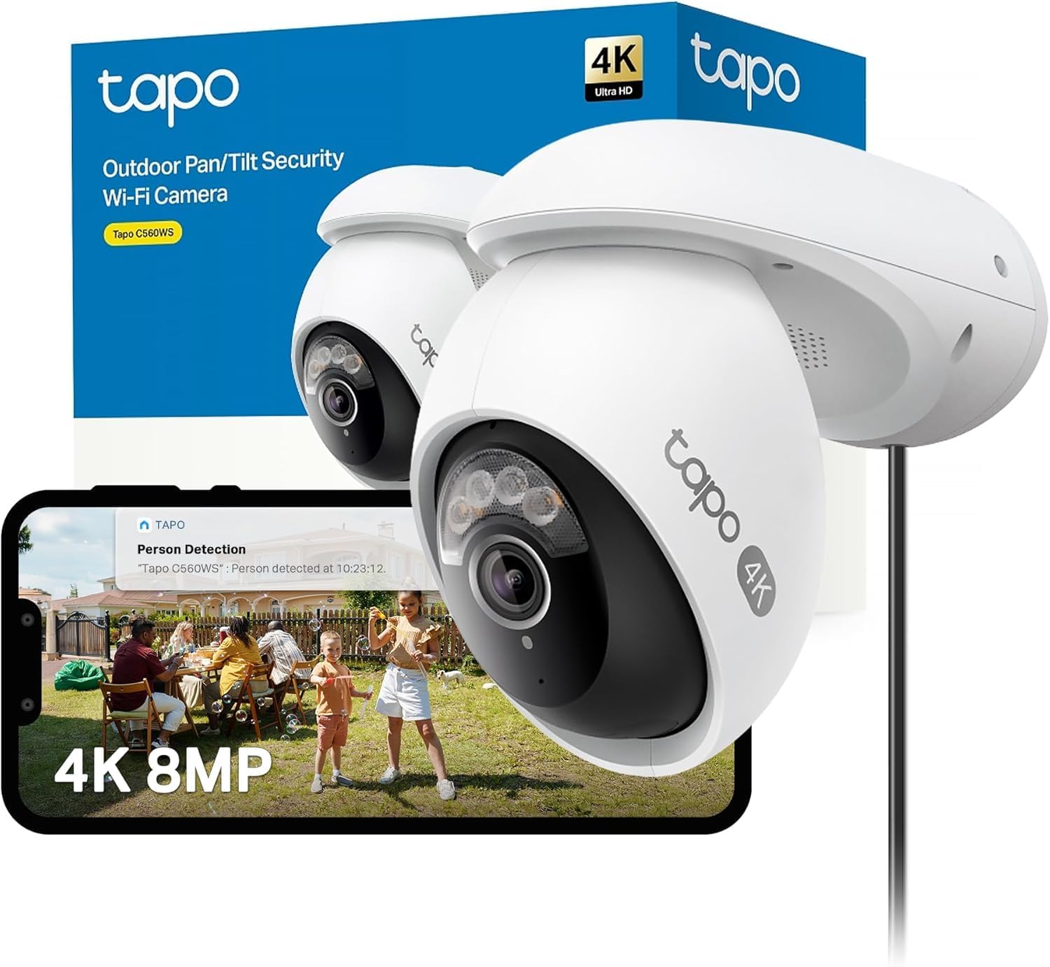 TP-Link Tapo C560WS 4K Überwachungskamera außen mit 360 Grad Tracking und KI Erkennung 2026