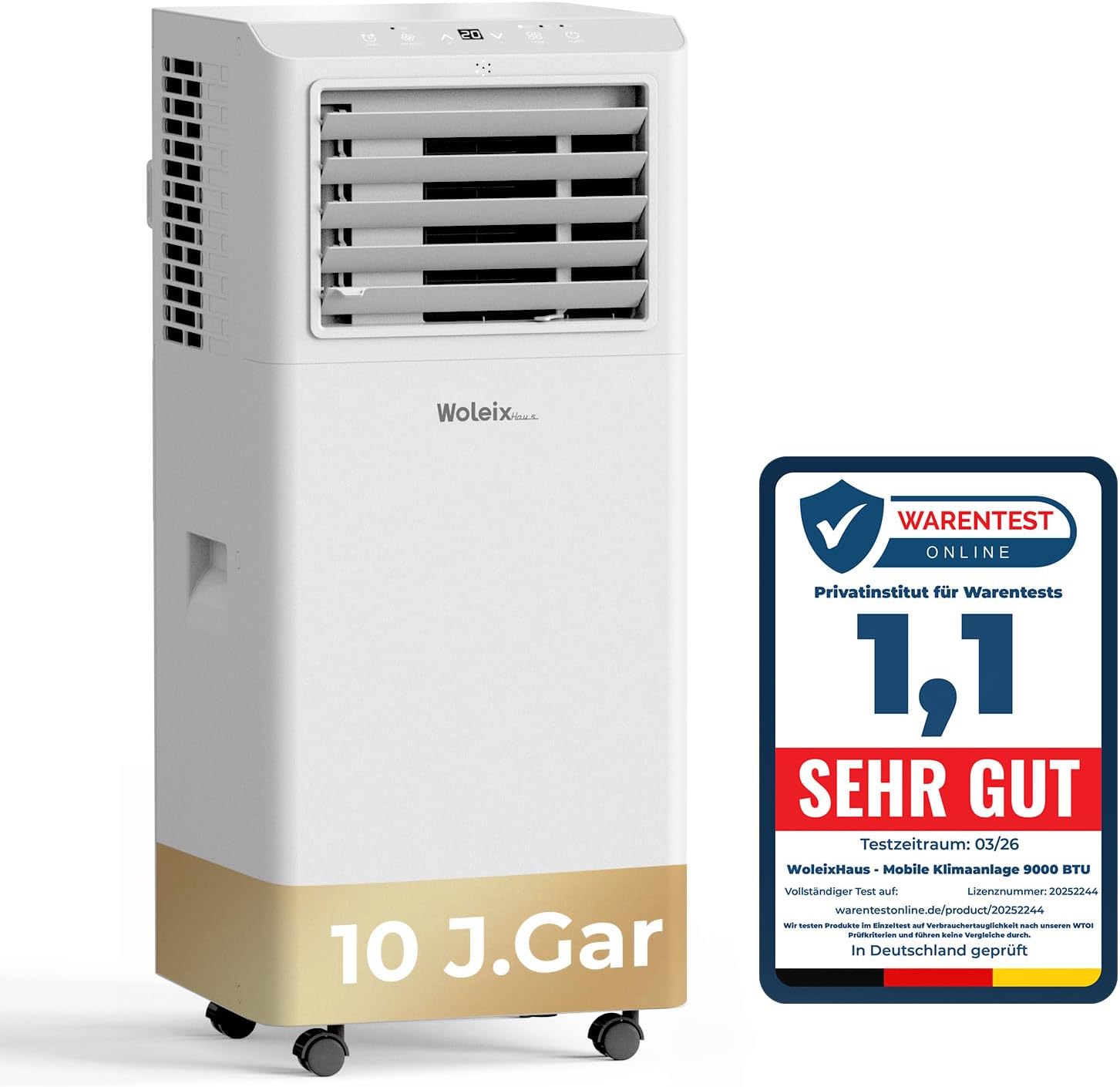 Mobile Klimaanlage 9000 BTU 2026 leise mit Timer und Abluftschlauch