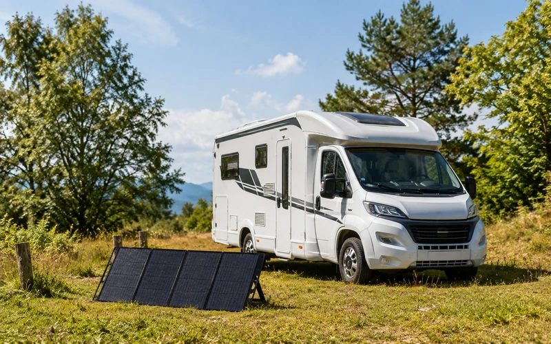 Mobile Solaranlage am Wohnmobil ohne Landstrom