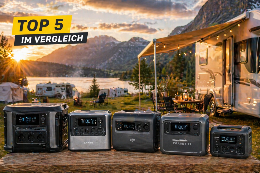Powerstation 2026 Top 5 Vergleich mobile Stromspeicher Camping Wohnwagen