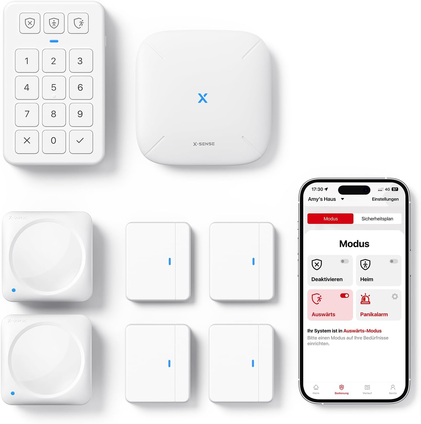 X-Sense AS08 Smart Home Alarmanlage 2026 mit Türsensoren Bewegungsmelder und App Steuerung