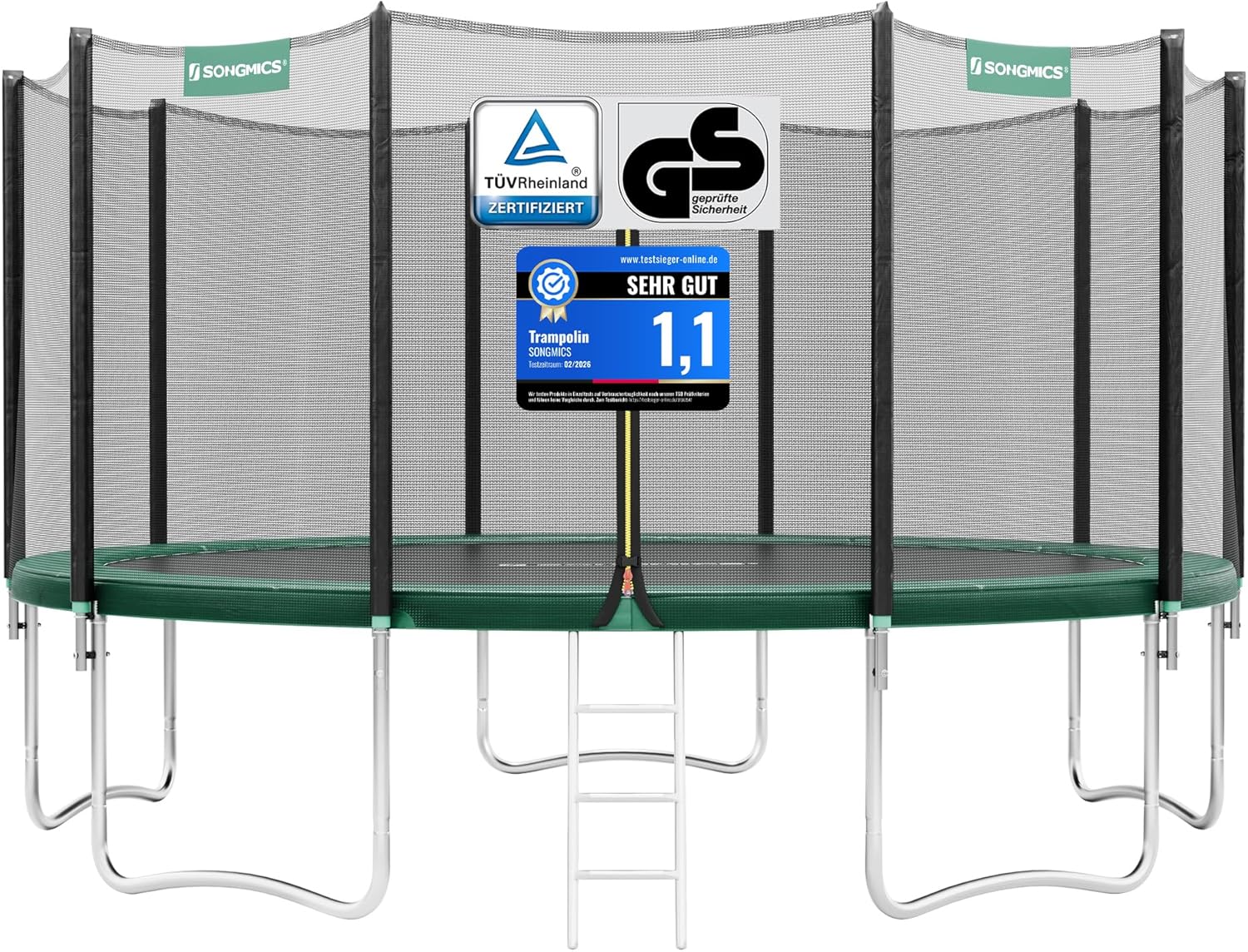 SONGMICS Trampolin Outdoor mit Randabdeckung im Garten