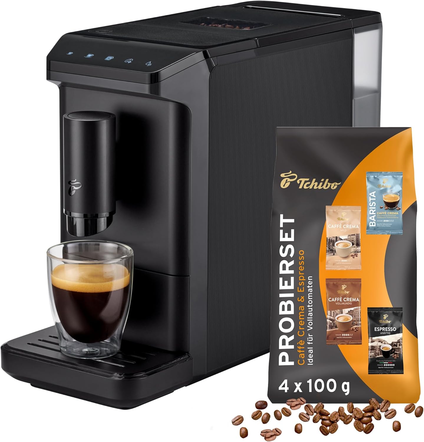 Tchibo Esperto mini, besonders schmaler Kaffeevollautomat mit Touch-Bedienung