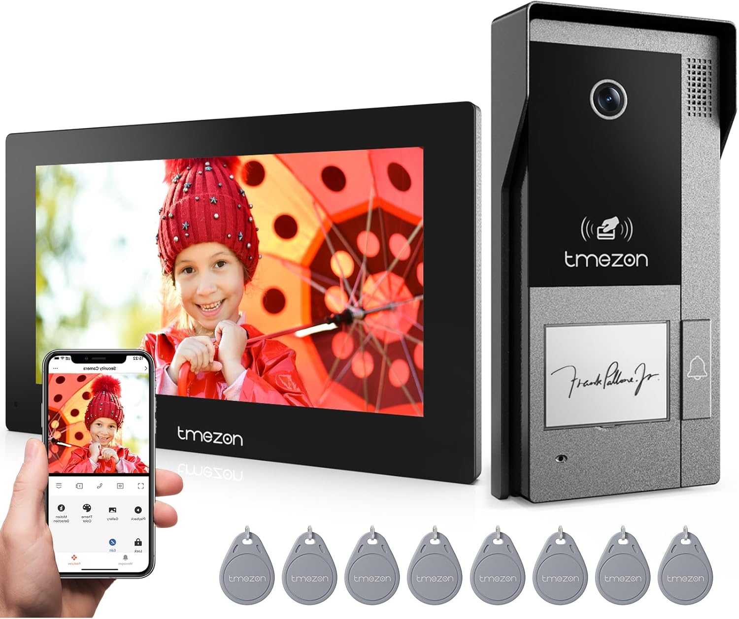 TMEZON WLAN Video Türsprechanlage 1080P mit 7 Zoll Monitor und App Steuerung