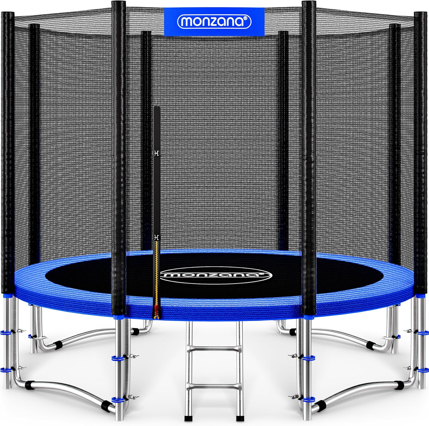 Monzana Trampolin Outdoor 2026 mit Sicherheitsnetz und Leiter im Garten