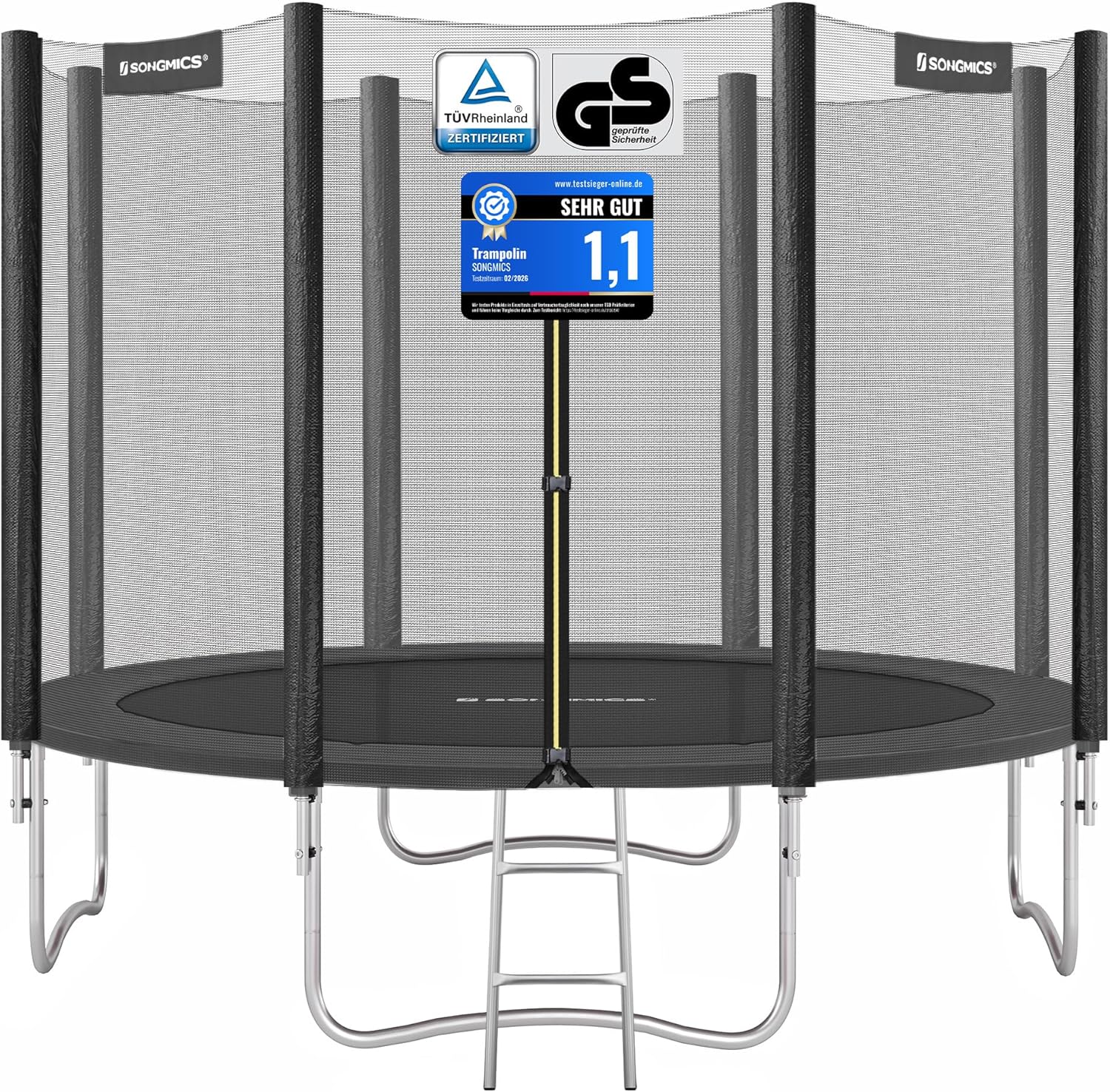 SONGMICS Trampolin Outdoor 2026 mit Sicherheitsnetz und Randabdeckung im Garten