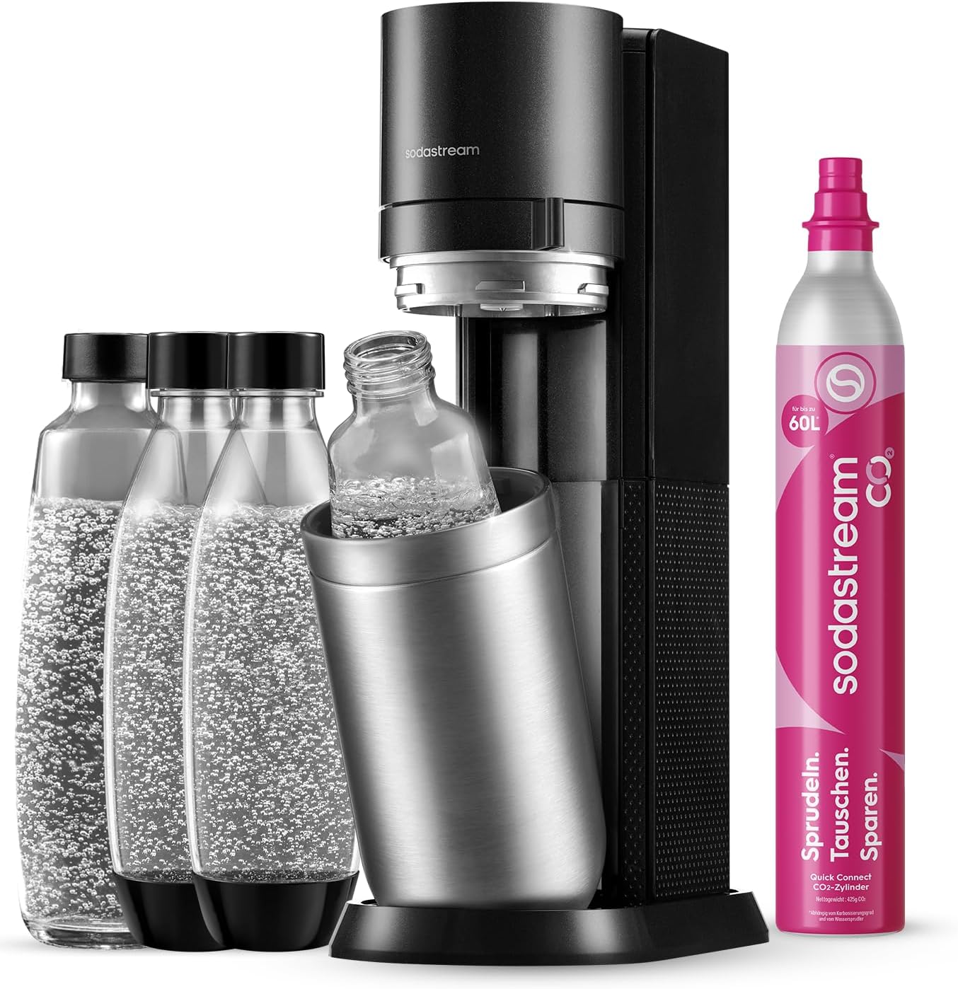 SodaStream DUO Wassersprudler Titan mit Glas- und Kunststoffflaschen im Test Vergleich 2026