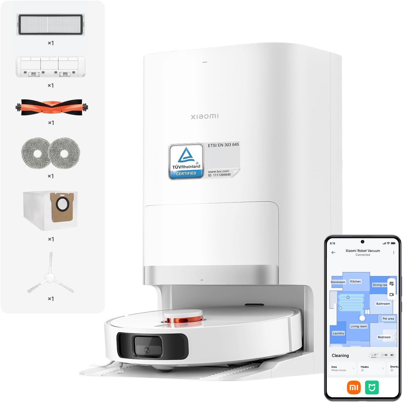 Xiaomi Robot Vacuum X20+ mit Absaugstation und Wischfunktion auf Hartboden