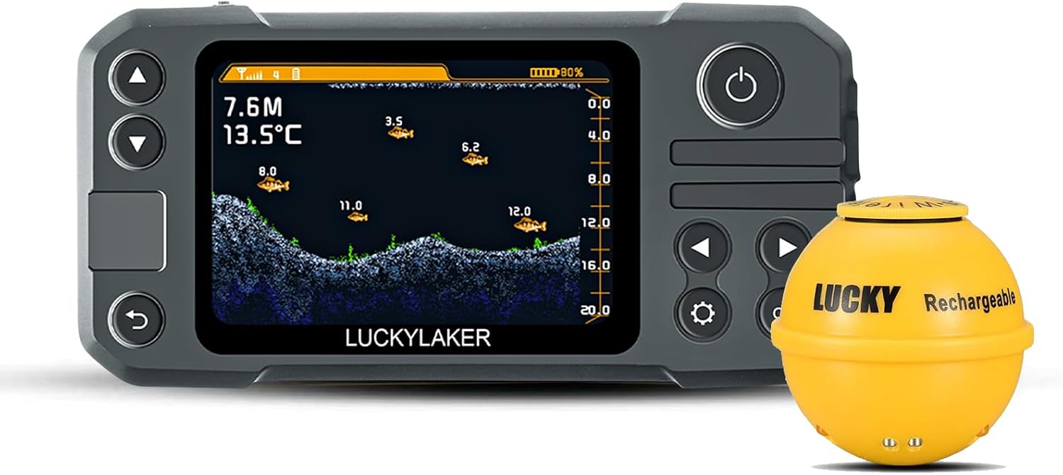 LUCKY MT-202 tragbarer Fischfinder beim Angeln auf dem See