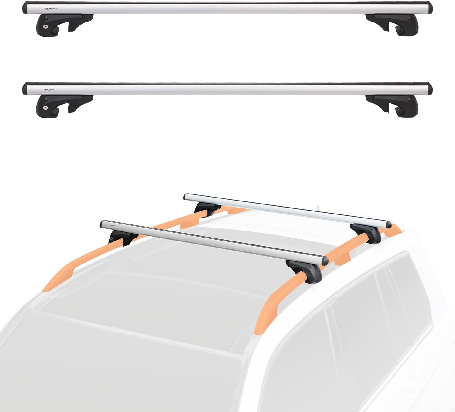 Amazon Basics Dachträger mit Querträger für Reisen und Outdoor Touren