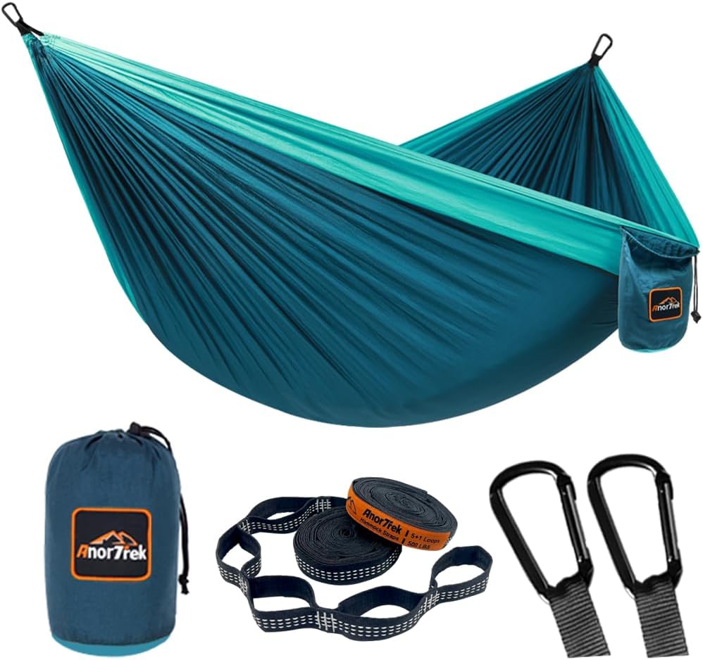 AnorTrek Camping Hängematte mit Baumgurten für Camping und Outdoor Reisen