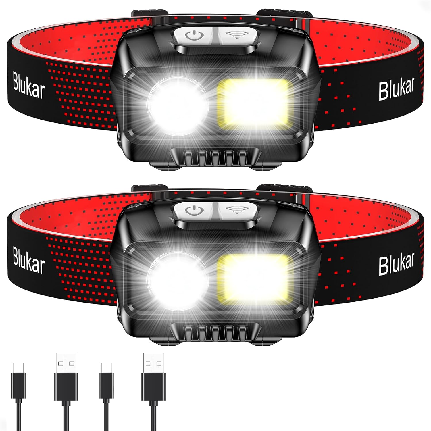 Blukar LED Stirnlampe wiederaufladbar für Camping und Outdoor