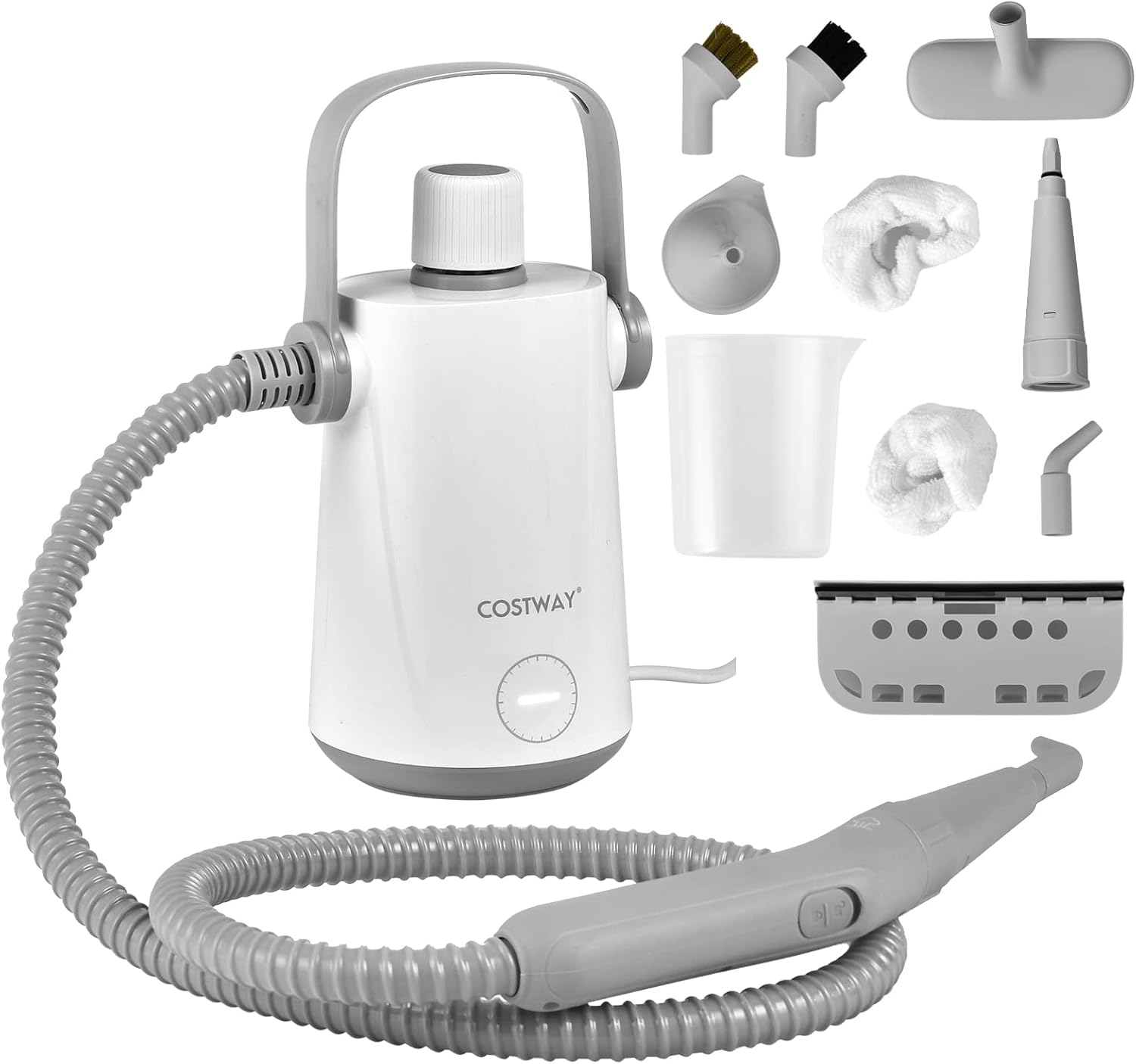 COSTWAY Dampfreiniger Handgerät bei der Reinigung von Fliesen im Badezimmer