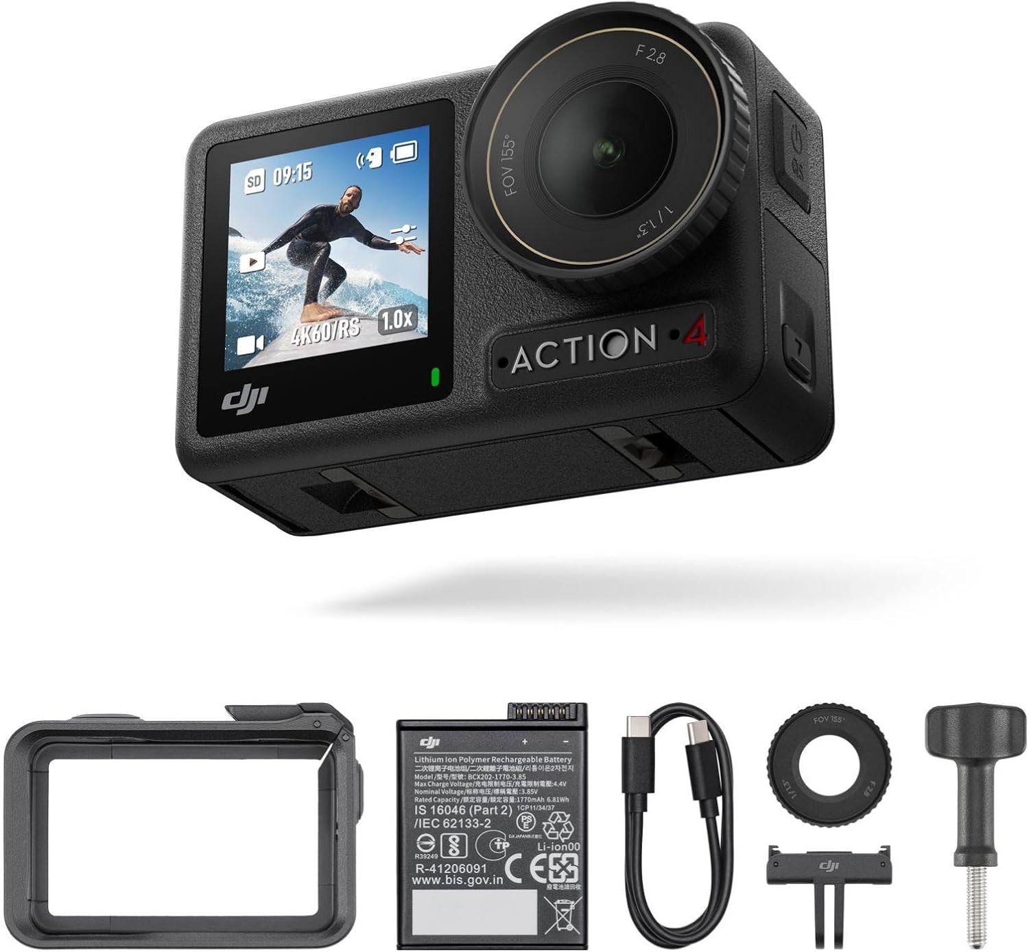 DJI Osmo Action 4 Essential-Combo Outdoor Actioncam beim Camping und Outdoor Abenteuer