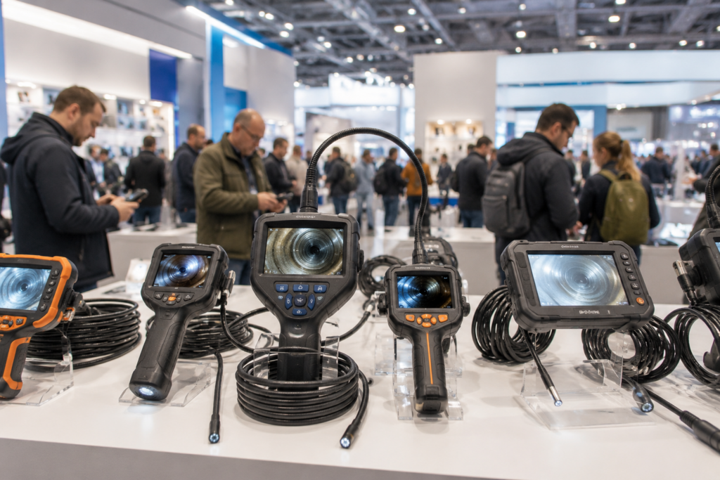 Verschiedene Endoskopkameras für Schatzsuche und Sondeln auf einer Outdoor Messe