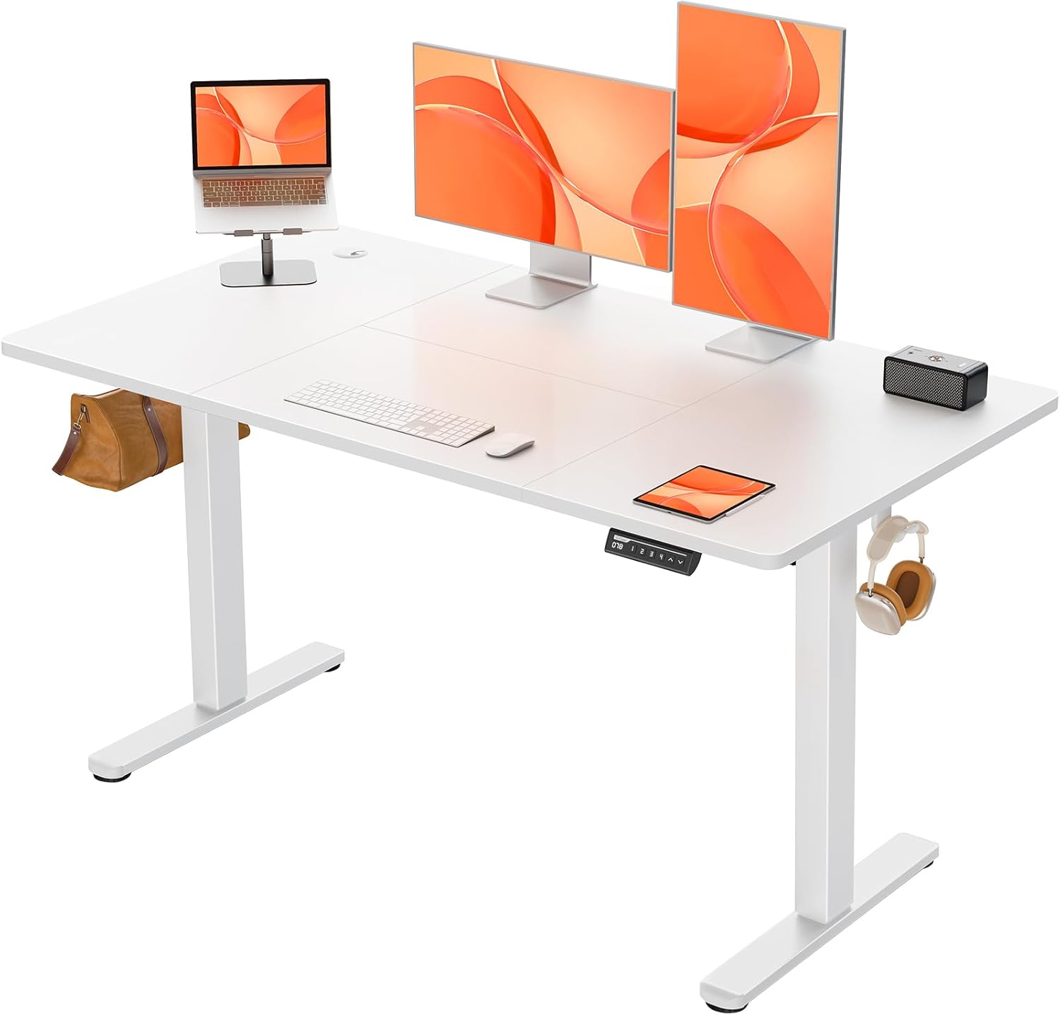 ErGear elektrisch höhenverstellbarer Schreibtisch in Stehposition mit Monitor