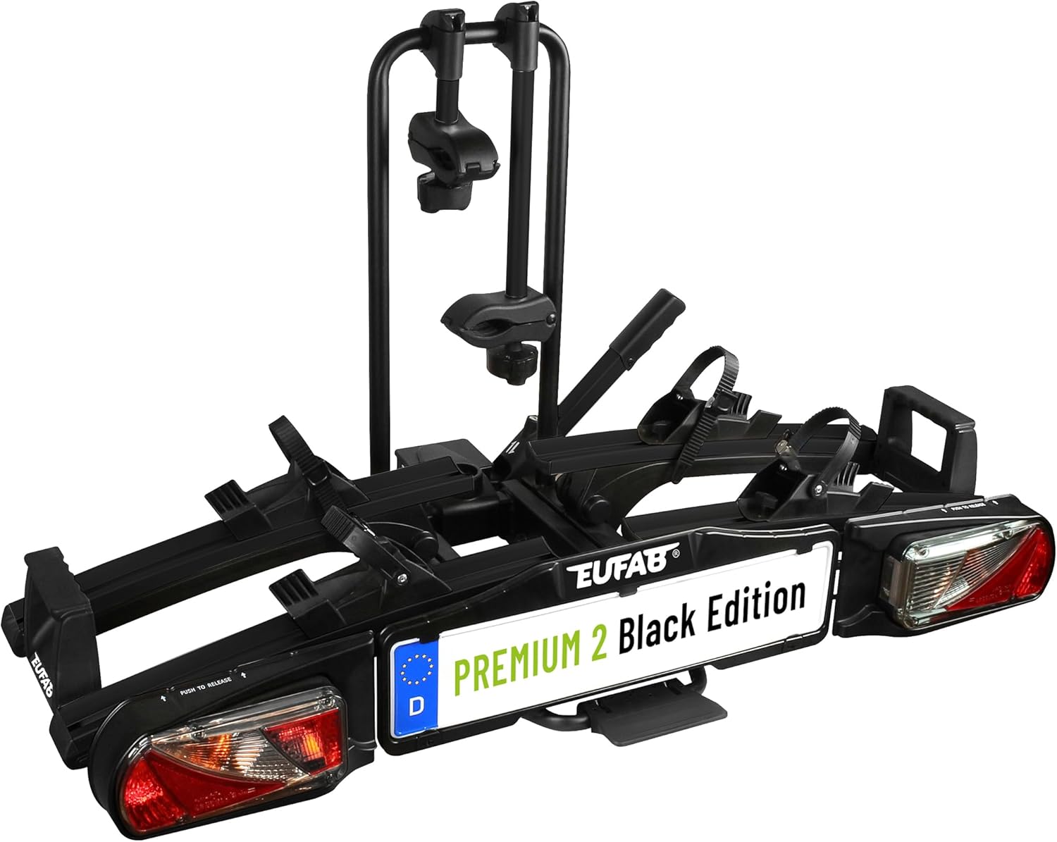 EUFAB Premium 2 Black Edition Fahrradträger für E-Bikes und Camping Reisen