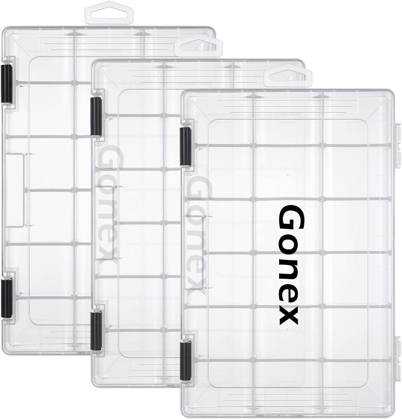 Gonex Köderboxen für organisierte Angelsessions und Angelzubehör Gonex Köderboxen transparent mit verstellbaren Trennwänden für Angelzubehör