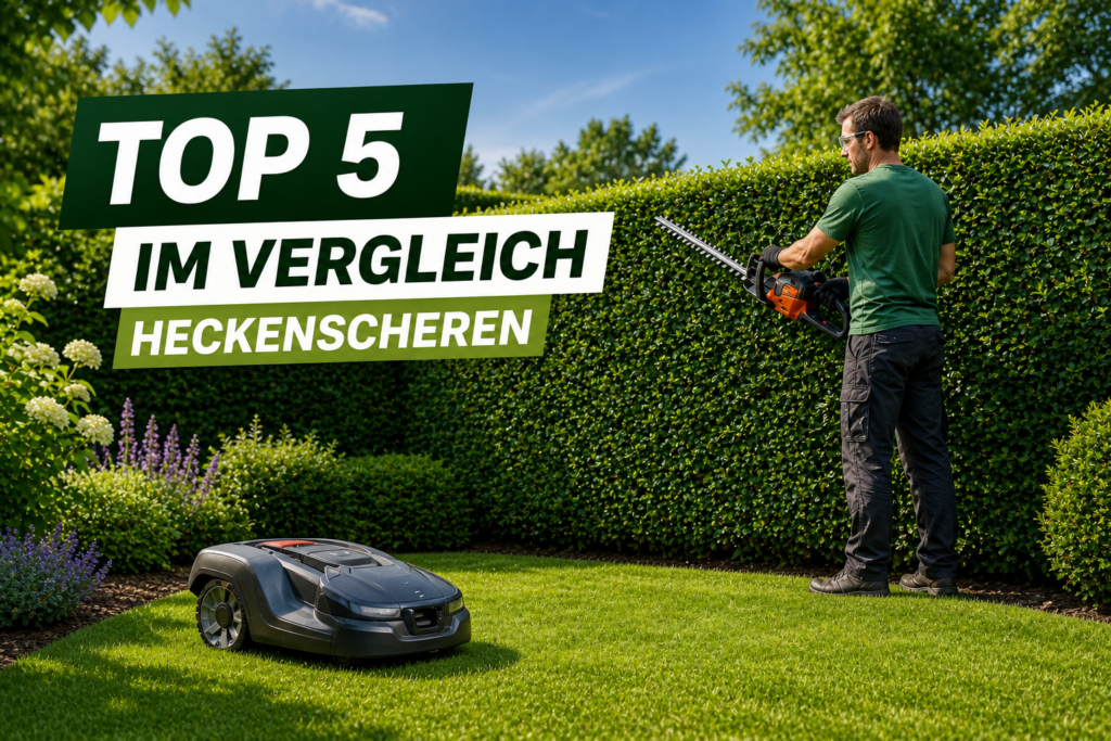Heckenscheren Top 5 Vergleich 2026 mit Hecke schneiden und Mähroboter im Garten