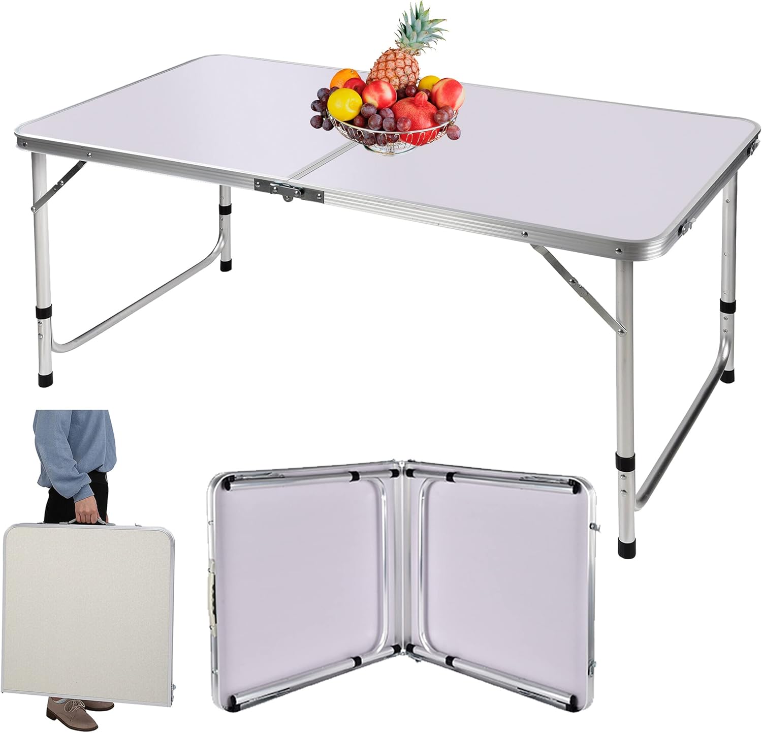 Höhenverstellbarer Klapptisch für Camping Picknick und Outdoor