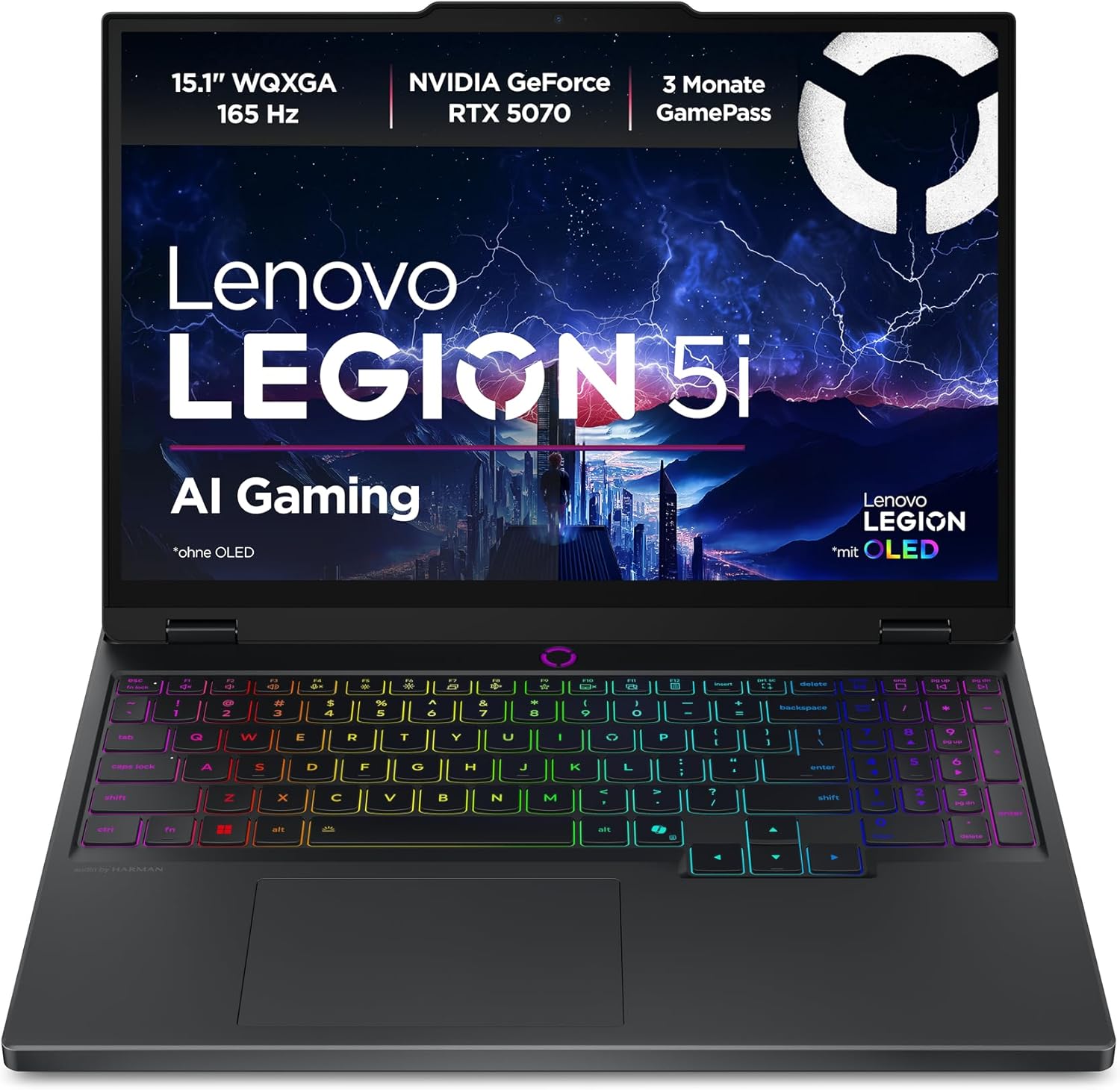 Lenovo Legion 5i Gaming Laptop mit OLED Display und RTX Grafik für flüssiges Gaming