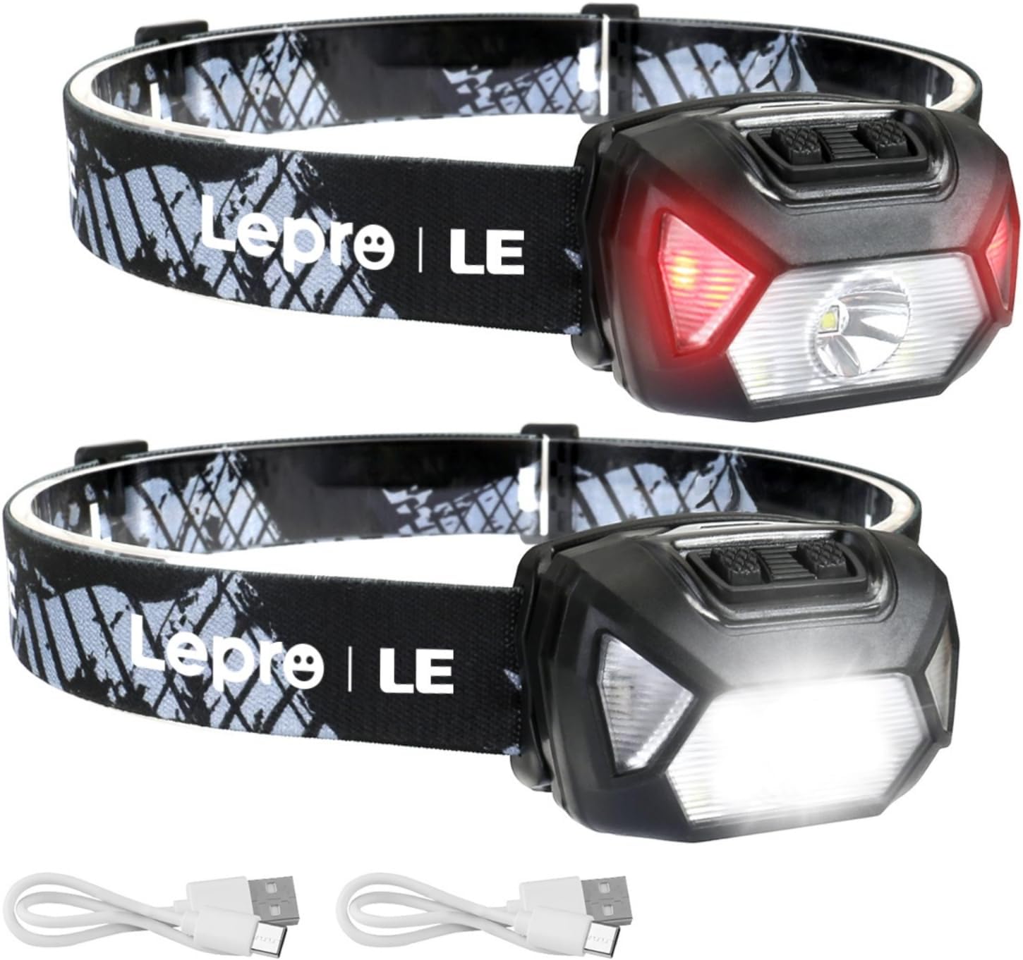 Lepro LED Stirnlampe wiederaufladbar für Camping und Outdoor