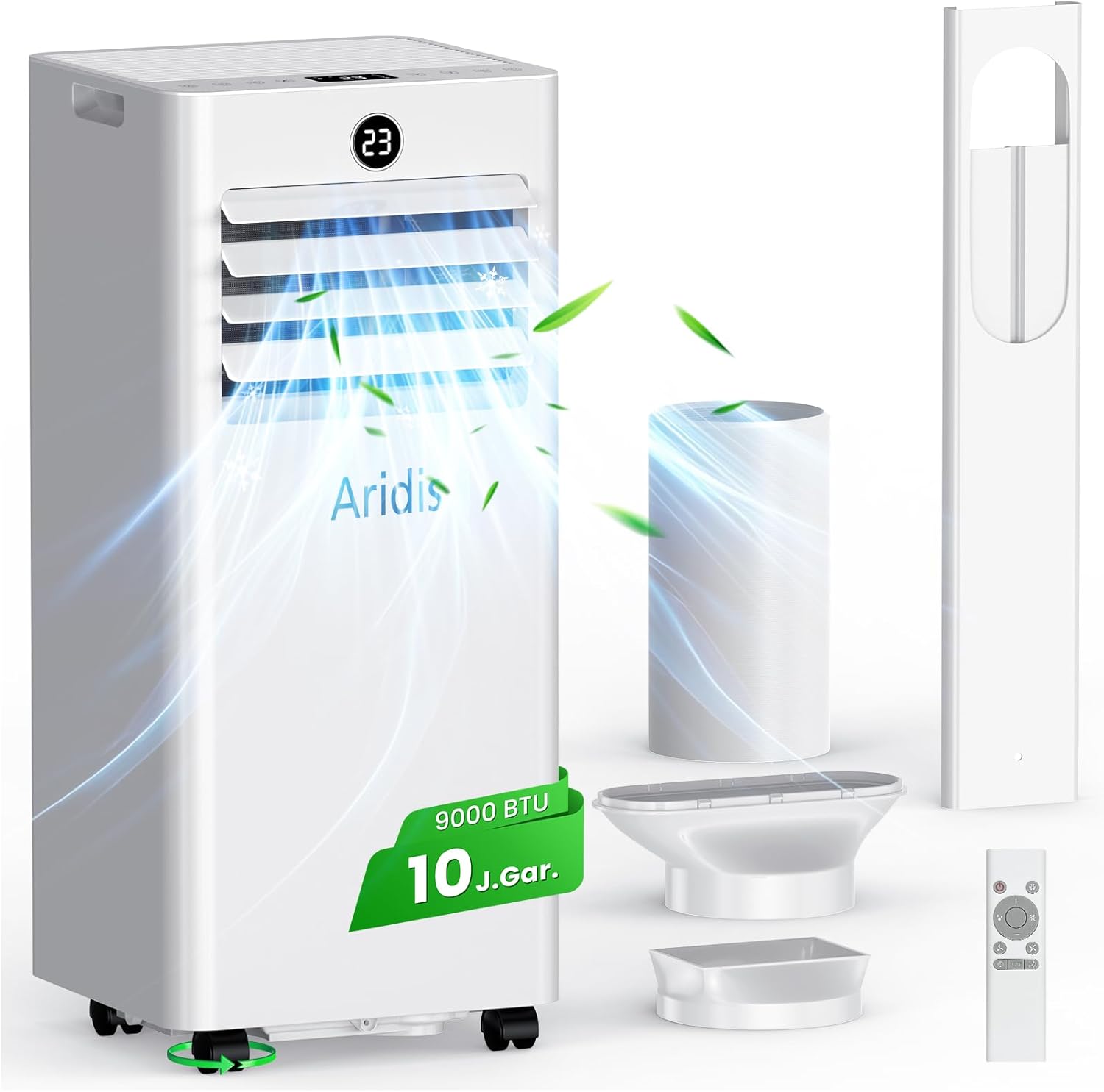 Mobile Klimaanlage 9000 BTU mit Fernbedienung und Fenstermontagesatz