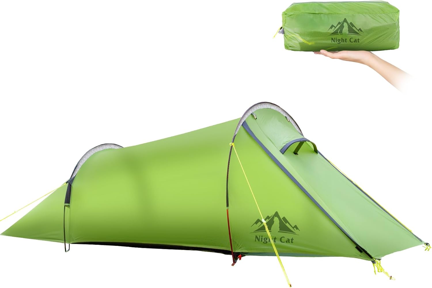 Night Cat ultraleichtes 1 Personen Campingzelt Night Cat Tunnelzelt für 1 Person beim Trekking und Camping