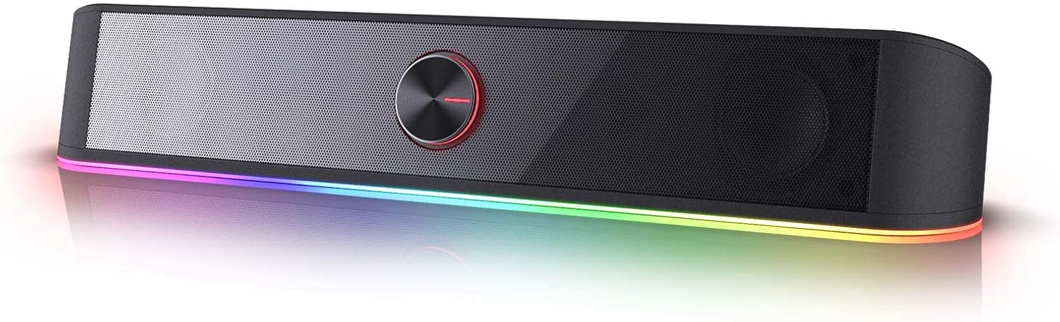 Redragon GS560 Adiemus RGB Gaming Soundbar mit Lichtleiste auf Gaming Setup