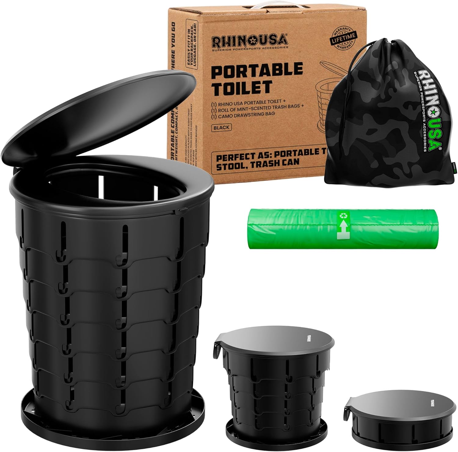 Rhino USA tragbare Toilettenbeutel für Camping, Festivals und Outdoor Reisen