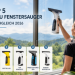 Top 5 Akku Fenstersauger 2026 im Vergleich während Fensterreinigung mit Blick in die Natur