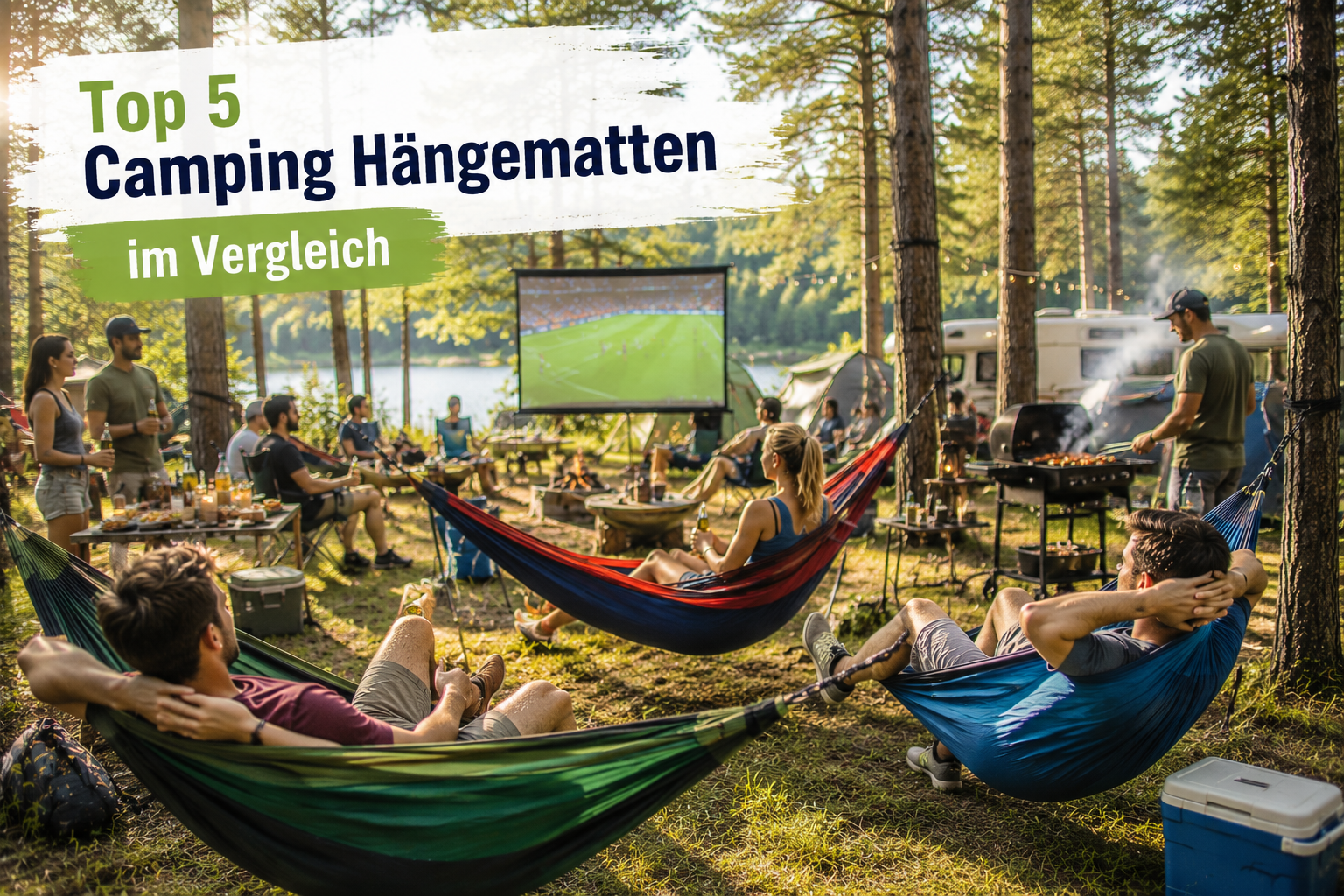 Top 5 Camping Hängematten im Vergleich auf einem Campingplatz mit Outdoor Atmosphäre