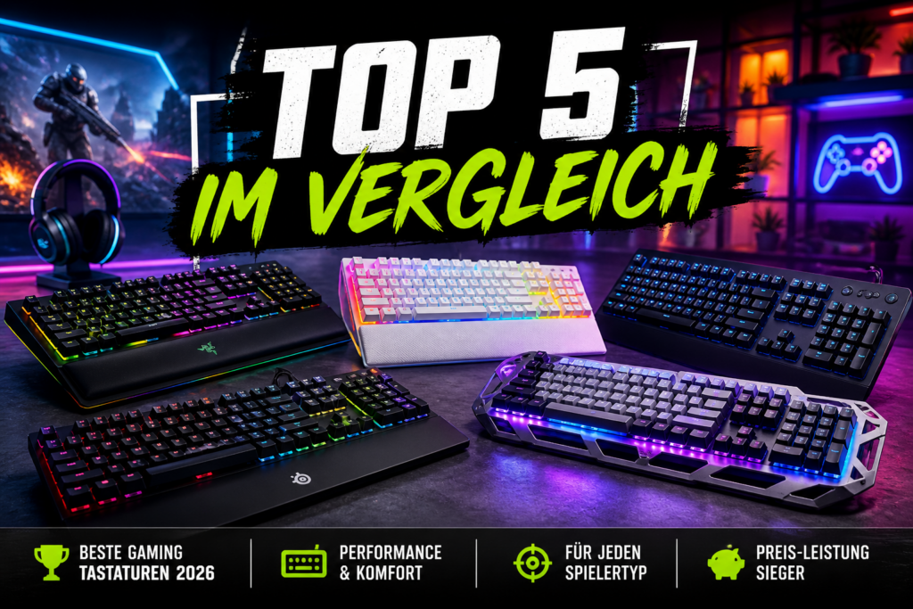 Top 5 Gaming Tastaturen 2026 im Vergleich mit RGB Beleuchtung und modernem Gaming Setup