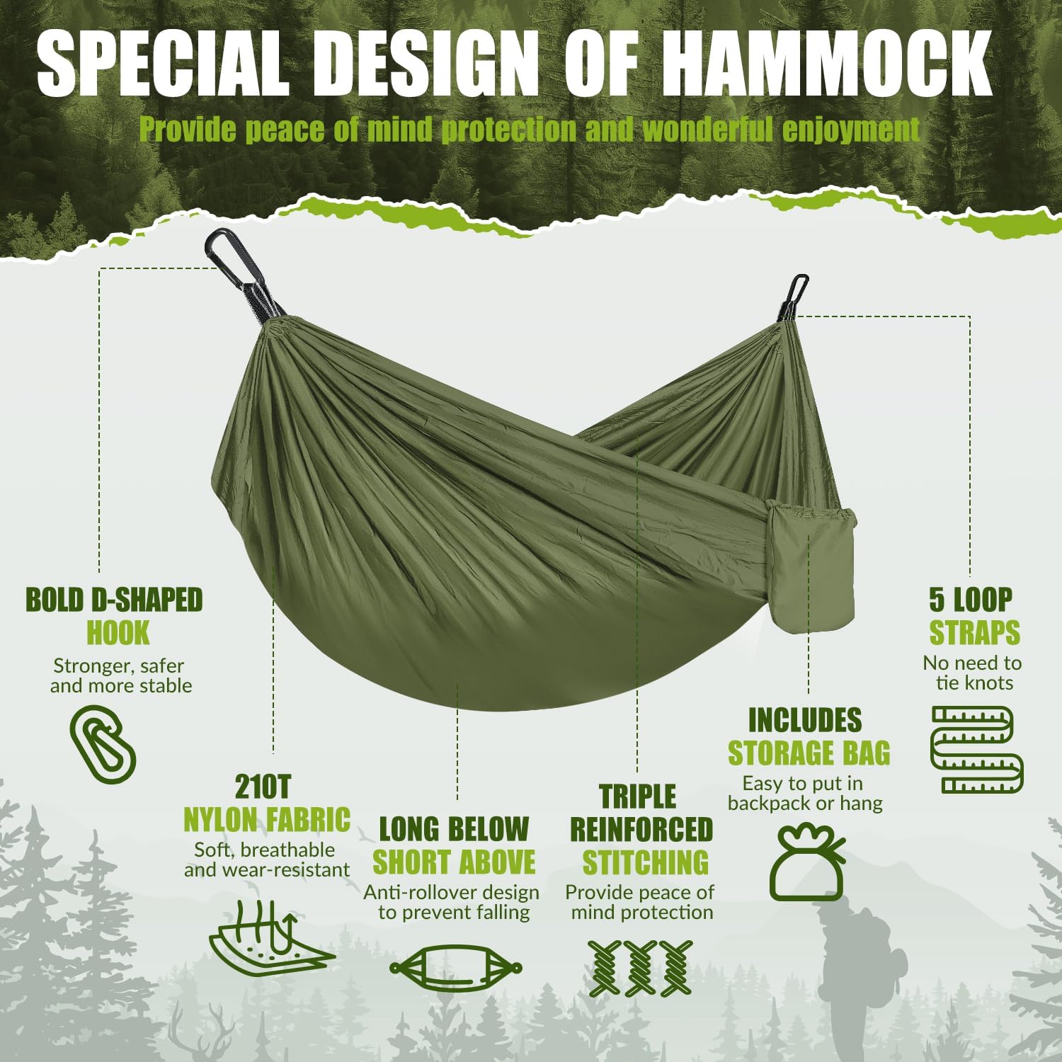 Ultraleichte Outdoor Hängematte mit 300KG Tragkraft für Camping und Reisen