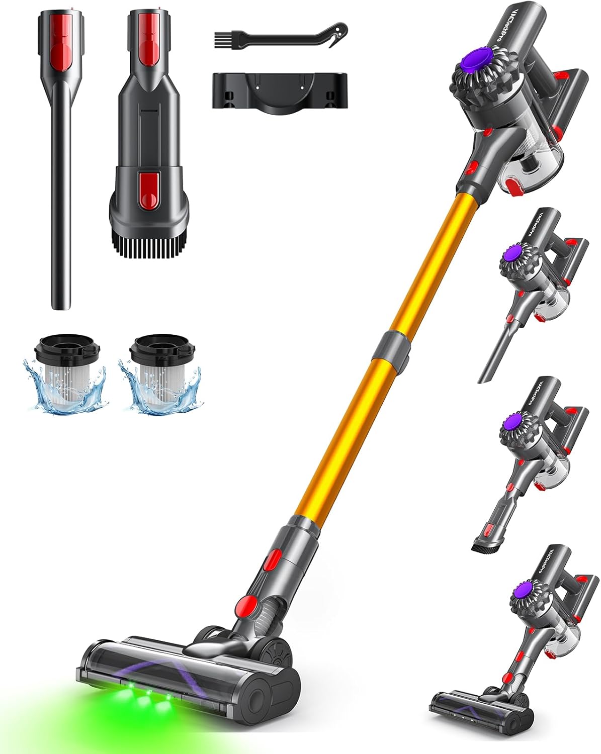 VACTechPro V15 Akku Staubsauger beim Reinigen von Boden in kleiner Wohnung