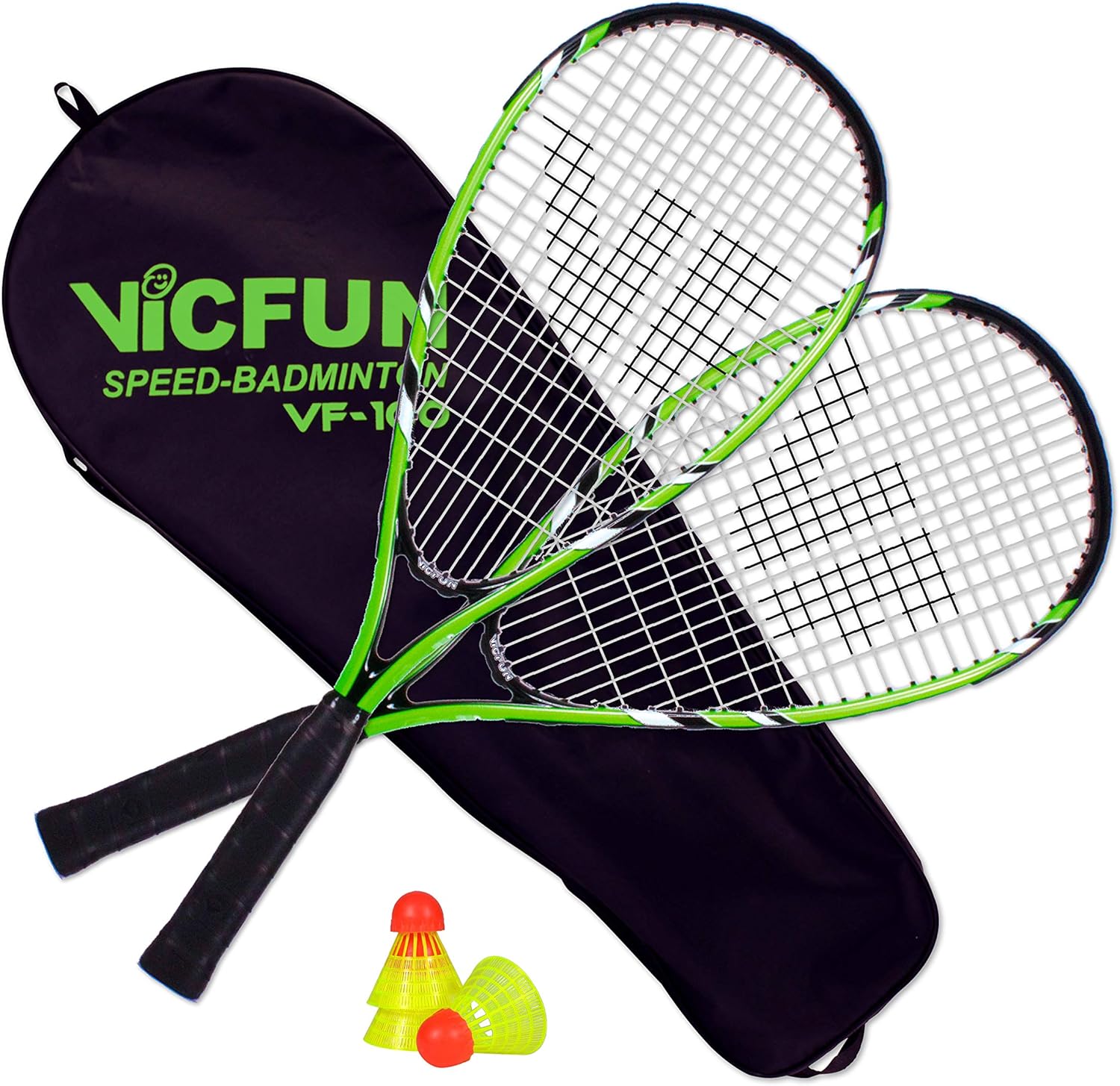 VICFUN Speed Badminton 100 Set für Garten und Freizeit VICFUN Speed Badminton 100 Set für Freizeitspieler mit Schlägern und Speedern