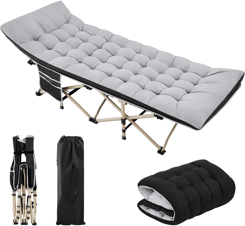 Yaheetech Campingbett klappbar mit Matratze für entspannte Outdoor Trips Yaheetech Feldbett mit Matratze für Camping und Outdoor Nächte